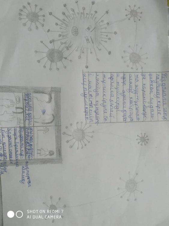Байқадам Қашқынбаев атындағы орта мектебі бойынша қашықтықтан  короновирусқа қарсы   "Біз біргеміз" тақырыбында  сурет байқауы өткізілді